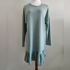 Long Sleeve Ruffle Hem Dress